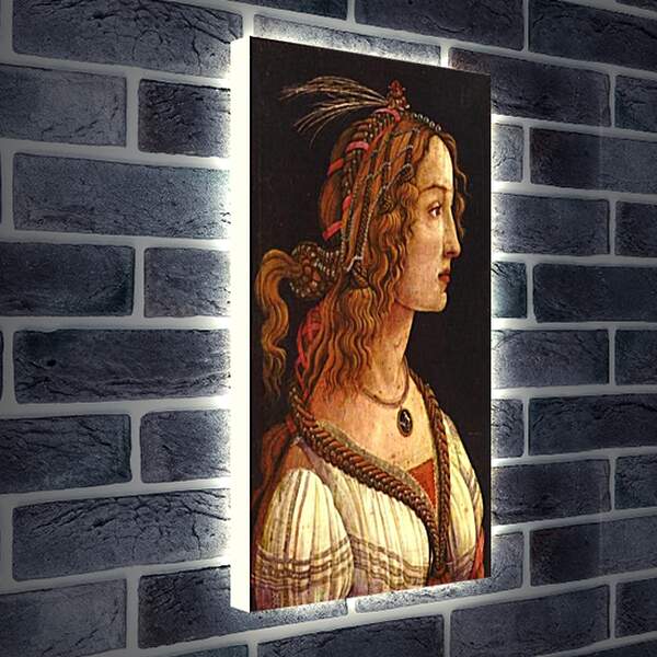 Лайтбокс световая панель - Портрет молодой женщины. Сандро Боттичелли