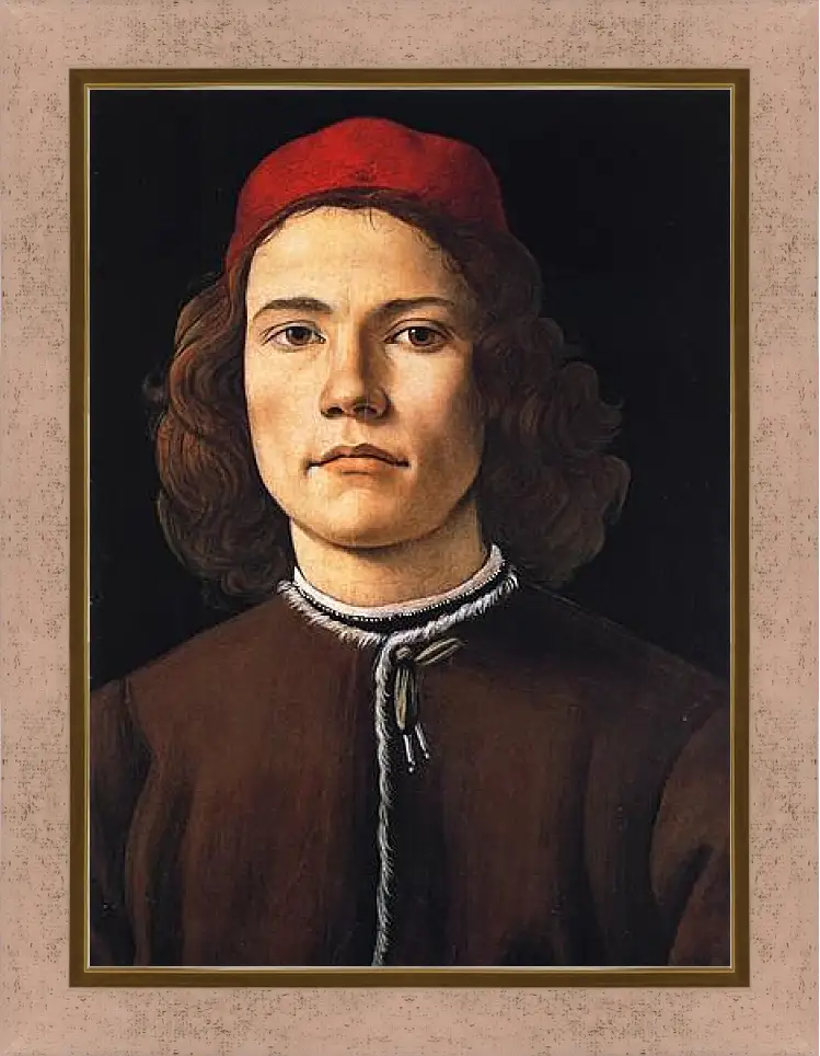 Картина в раме - Portrait of a Young Man. Сандро Боттичелли