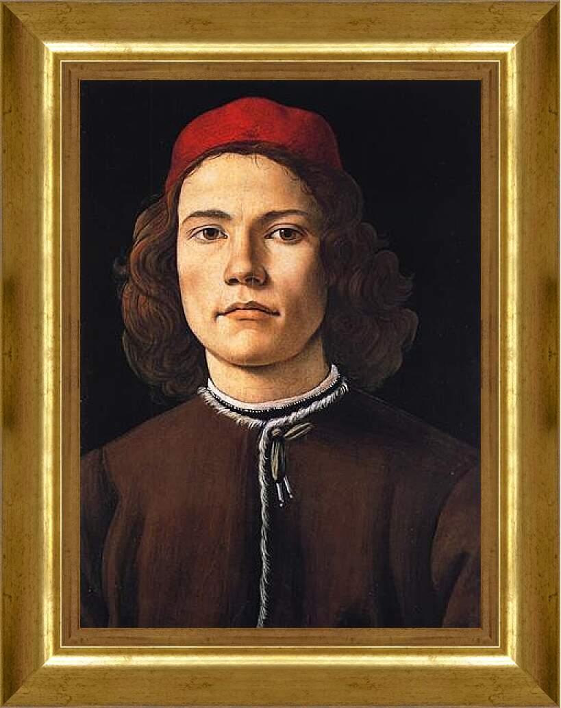 Картина в раме - Portrait of a Young Man. Сандро Боттичелли