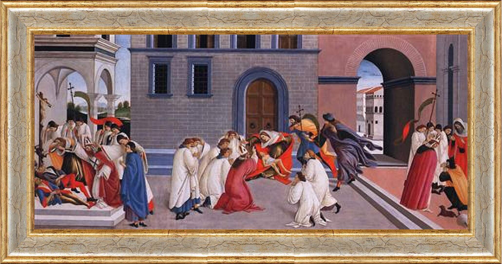 Картина в раме - Miracle of St. Zenobius. Сандро Боттичелли