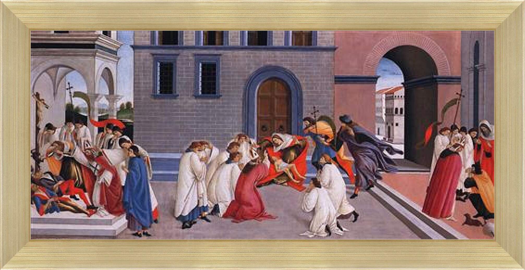 Картина в раме - Miracle of St. Zenobius. Сандро Боттичелли