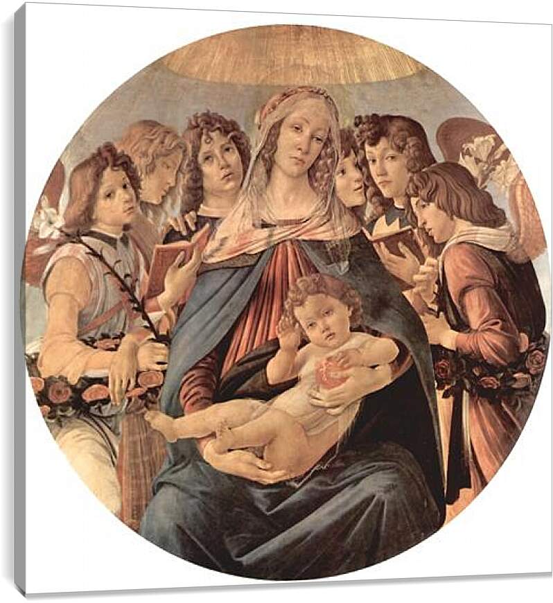 Постер и плакат - Madonna with six angels. Сандро Боттичелли