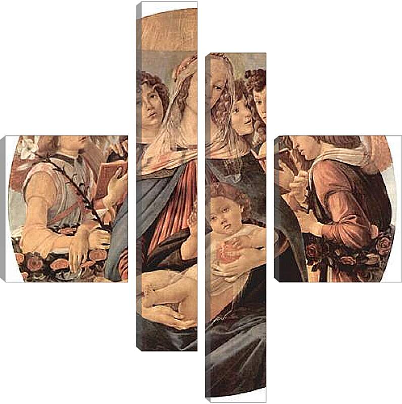 Модульная картина - Madonna with six angels. Сандро Боттичелли