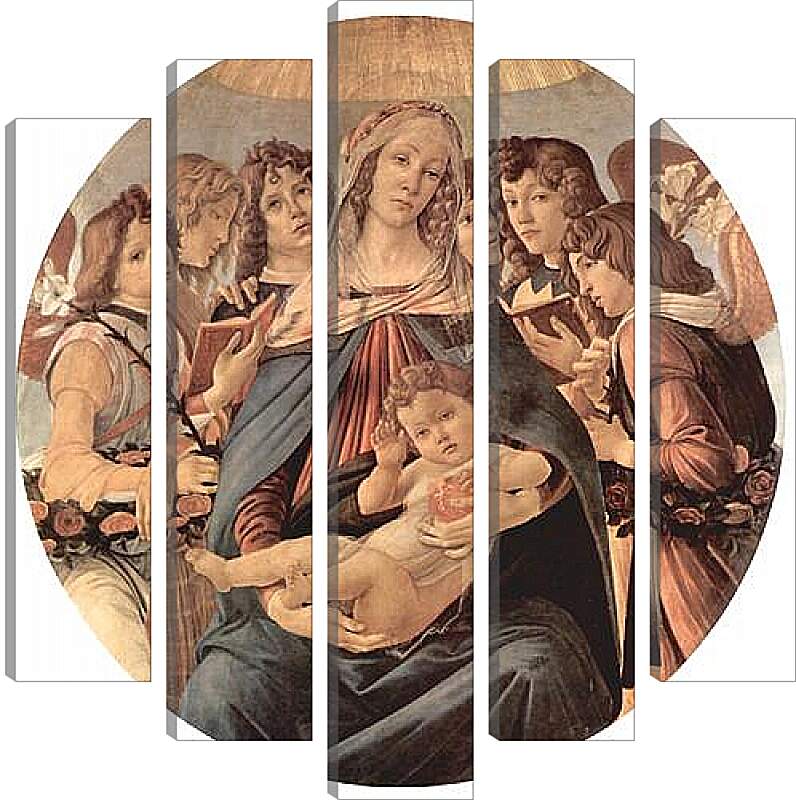 Модульная картина - Madonna with six angels. Сандро Боттичелли