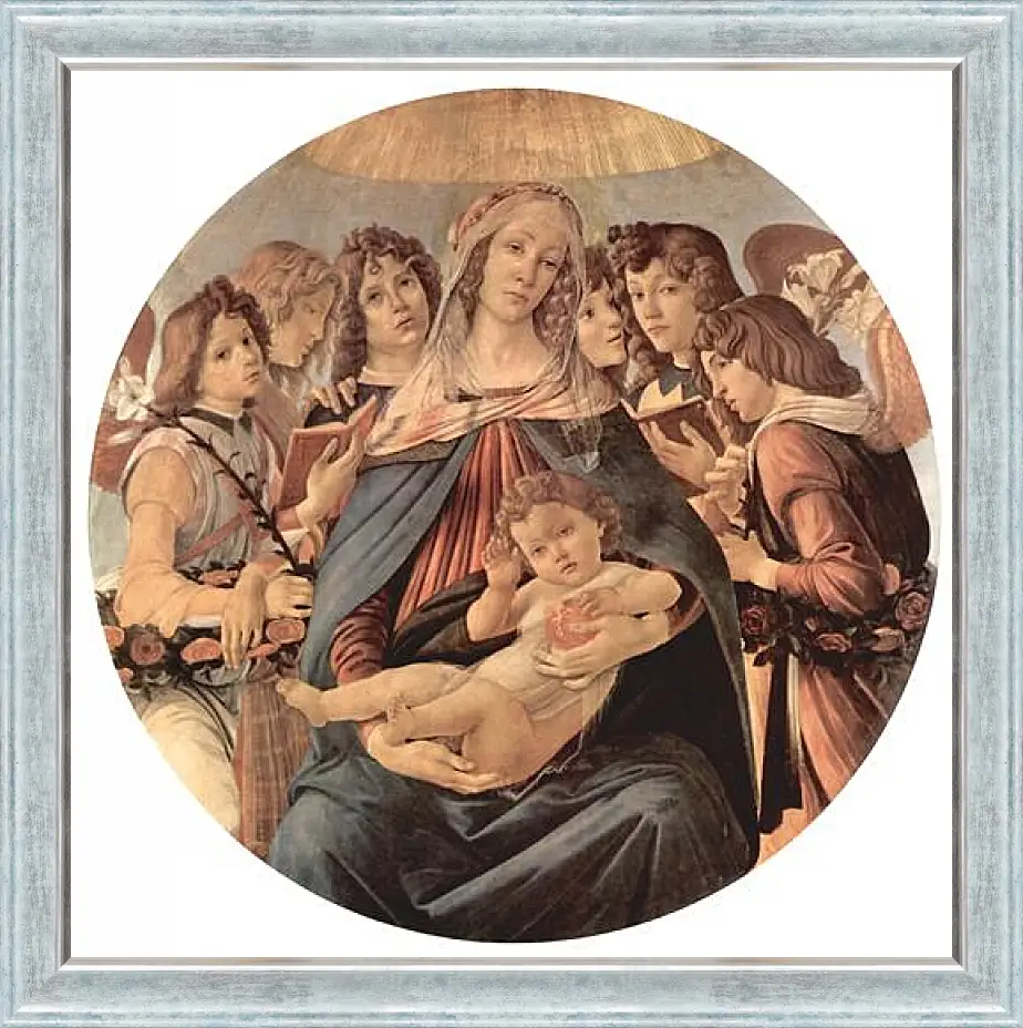 Картина в раме - Madonna with six angels. Сандро Боттичелли