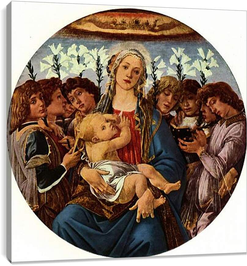 Постер и плакат - Madonna with eight singing angels. Сандро Боттичелли