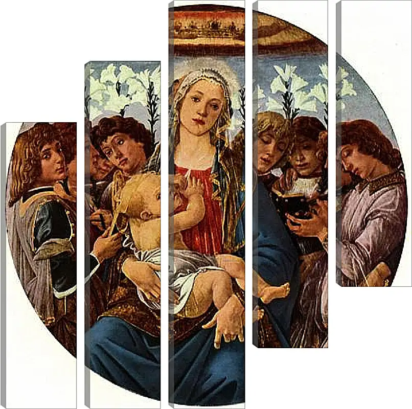 Модульная картина - Madonna with eight singing angels. Сандро Боттичелли