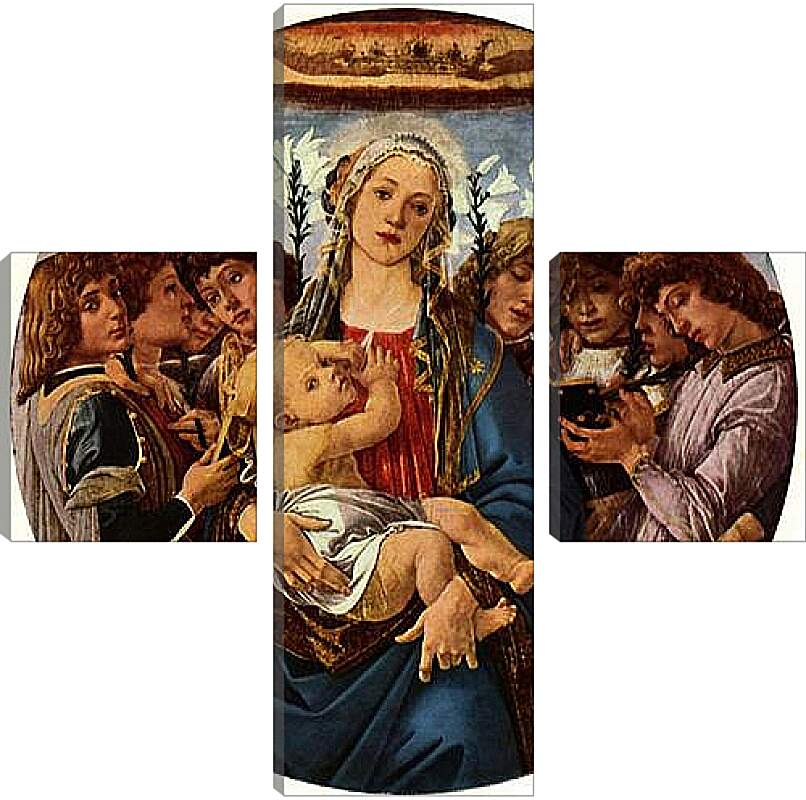 Модульная картина - Madonna with eight singing angels. Сандро Боттичелли
