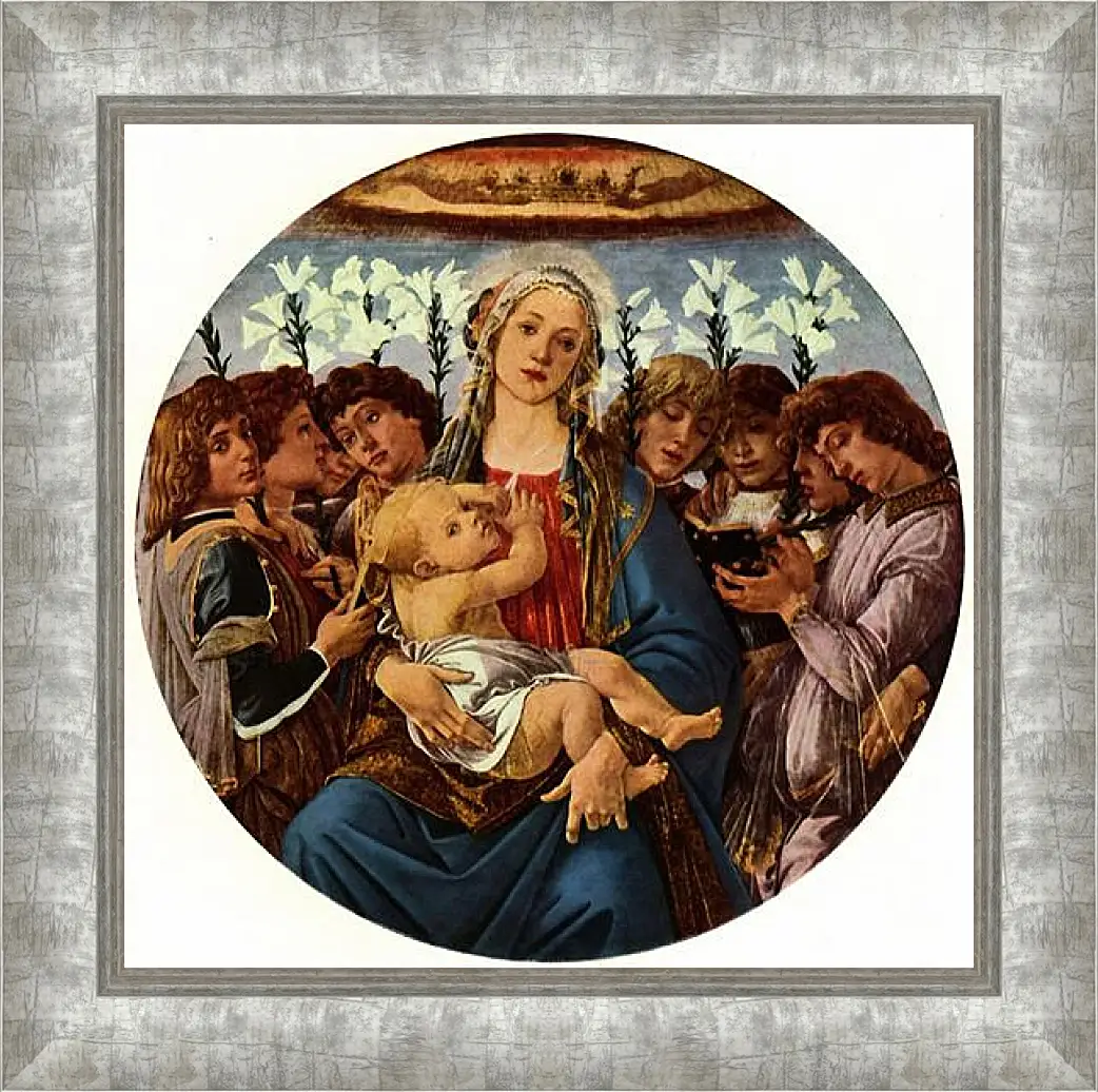 Картина в раме - Madonna with eight singing angels. Сандро Боттичелли