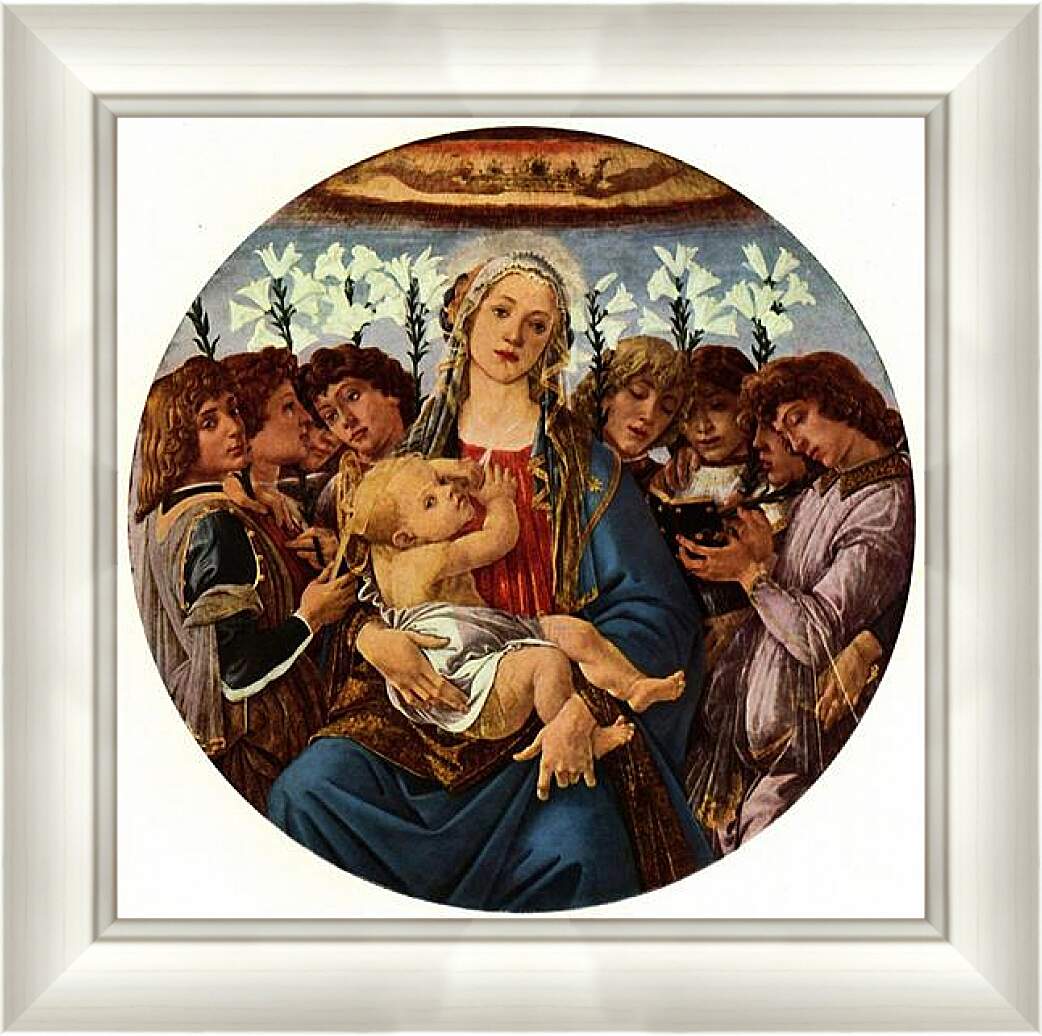 Картина в раме - Madonna with eight singing angels. Сандро Боттичелли