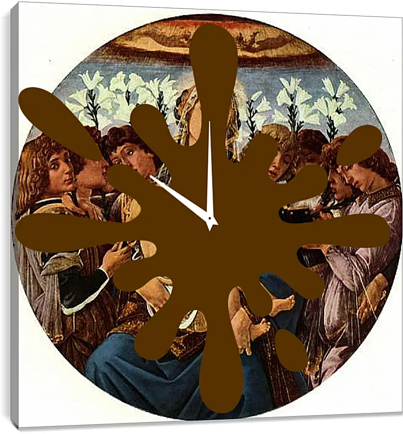 Часы картина - Madonna with eight singing angels. Сандро Боттичелли
