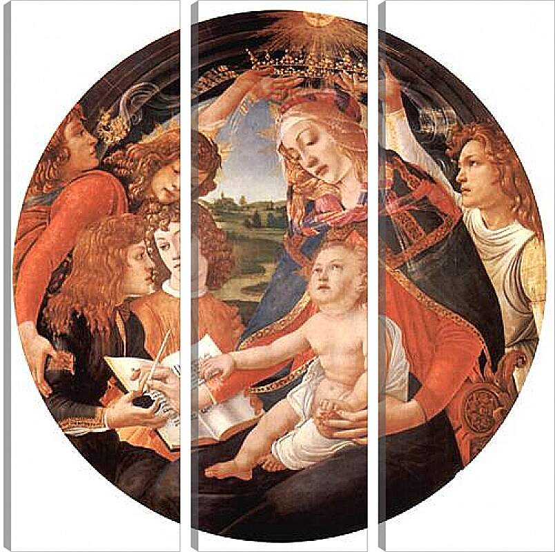 Модульная картина - Madonna with Christ Child and Angels. Сандро Боттичелли