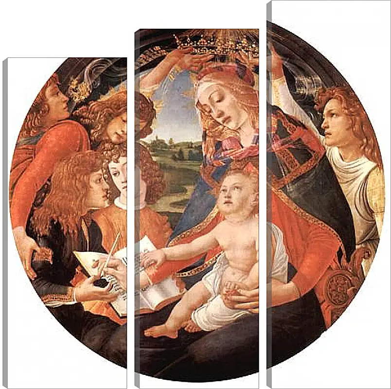 Модульная картина - Madonna with Christ Child and Angels. Сандро Боттичелли