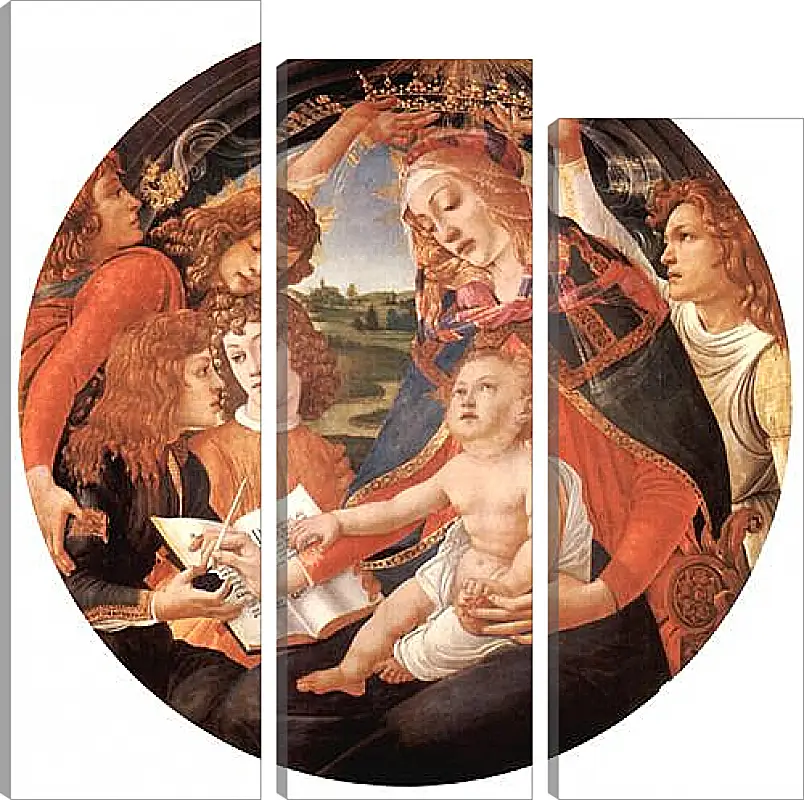 Модульная картина - Madonna with Christ Child and Angels. Сандро Боттичелли