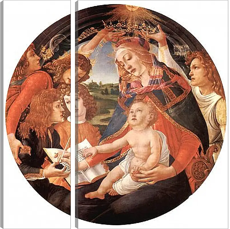 Модульная картина - Madonna with Christ Child and Angels. Сандро Боттичелли