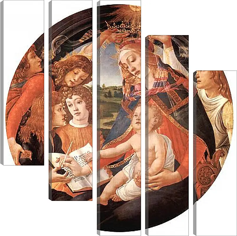 Модульная картина - Madonna with Christ Child and Angels. Сандро Боттичелли