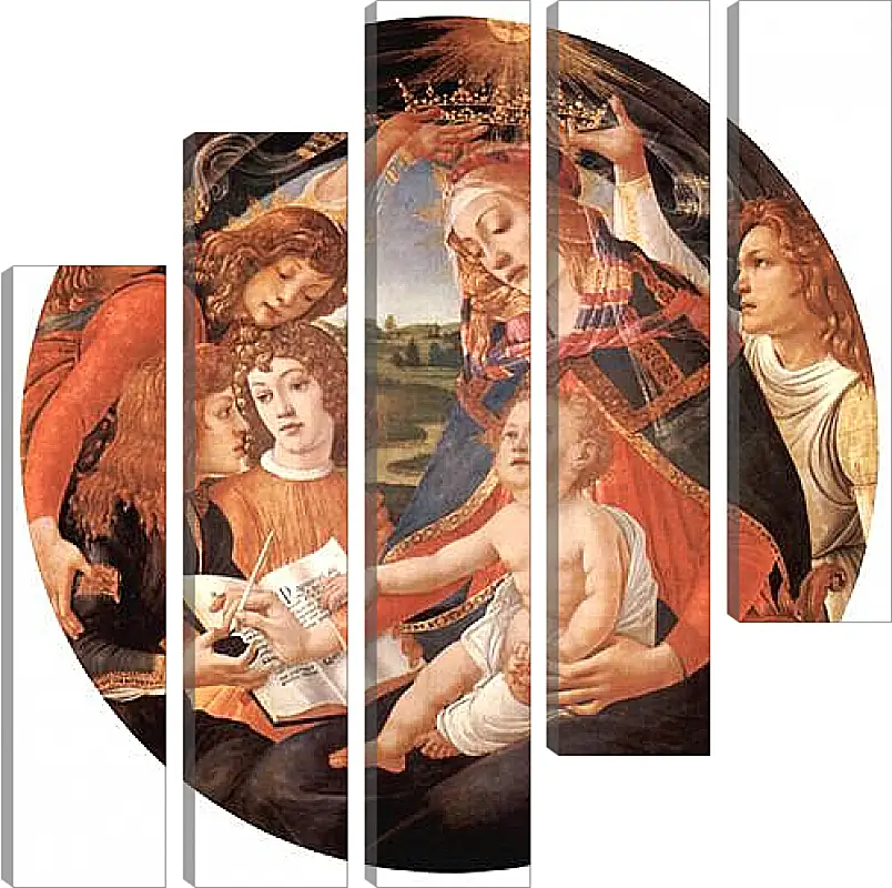 Модульная картина - Madonna with Christ Child and Angels. Сандро Боттичелли