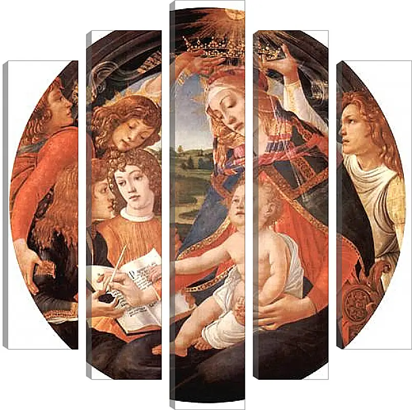 Модульная картина - Madonna with Christ Child and Angels. Сандро Боттичелли