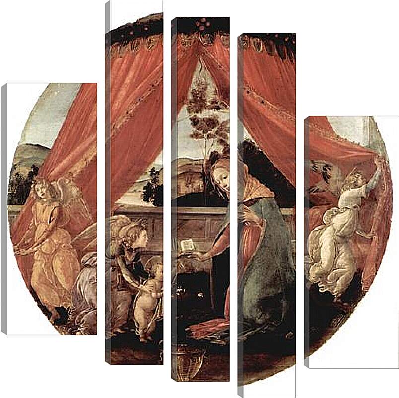 Модульная картина - Madonna with Christ child and 3 angels. Сандро Боттичелли