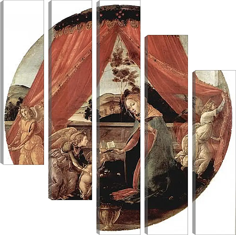 Модульная картина - Madonna with Christ child and 3 angels. Сандро Боттичелли