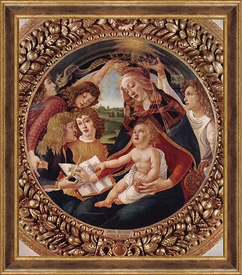 Картина в раме - Madonna with Christ Child. Сандро Боттичелли