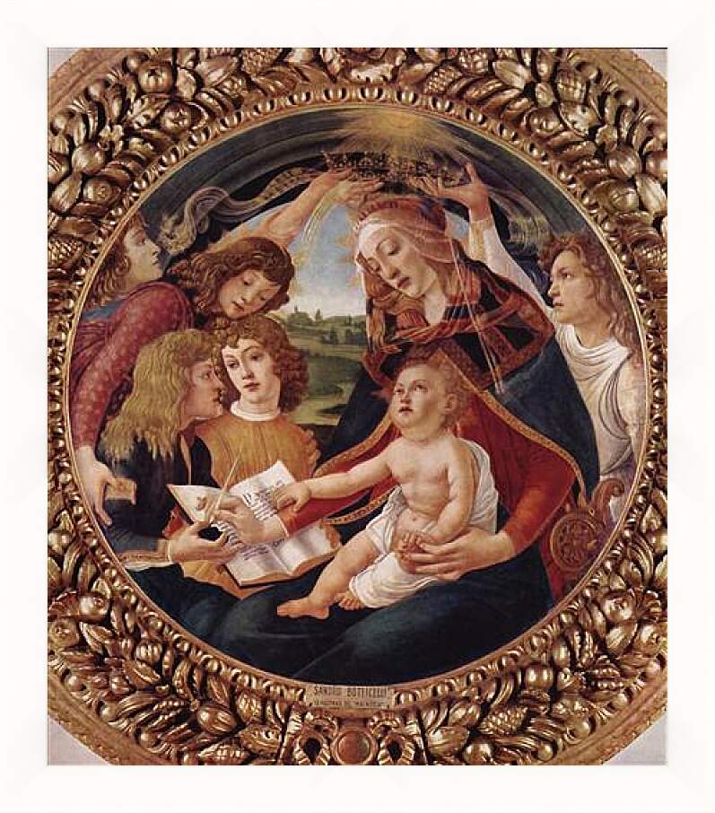 Картина в раме - Madonna with Christ Child. Сандро Боттичелли