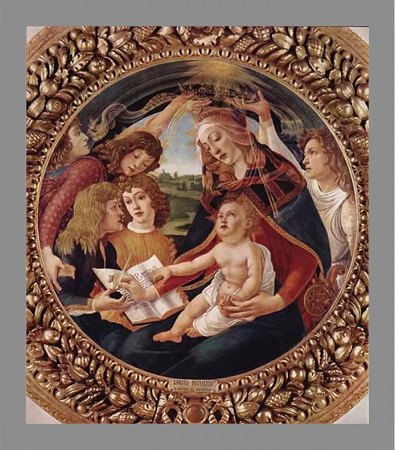 Картина в раме - Madonna with Christ Child. Сандро Боттичелли