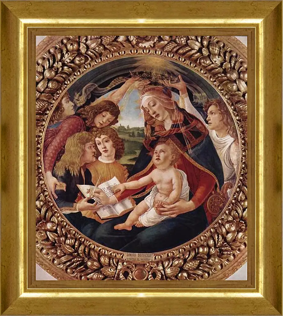 Картина в раме - Madonna with Christ Child. Сандро Боттичелли