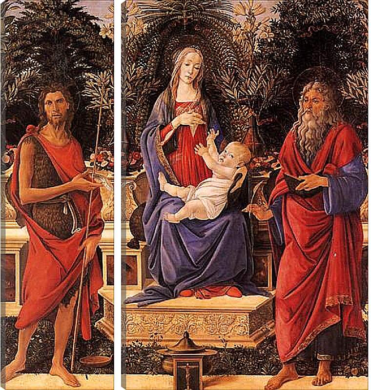 Модульная картина - Madonna with child between the both Johannes. Сандро Боттичелли