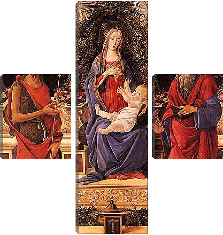 Модульная картина - Madonna with child between the both Johannes. Сандро Боттичелли