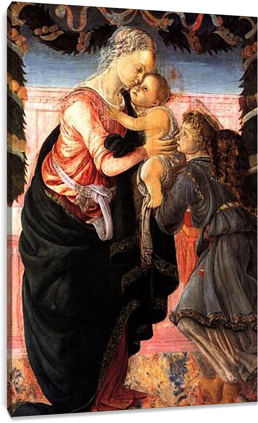 Постер и плакат - Madonna with child and an angel. Сандро Боттичелли