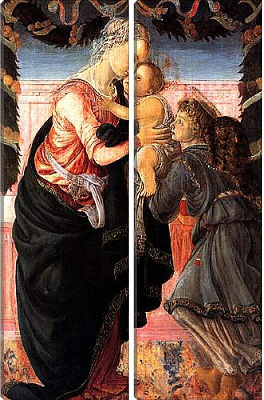 Модульная картина - Madonna with child and an angel. Сандро Боттичелли