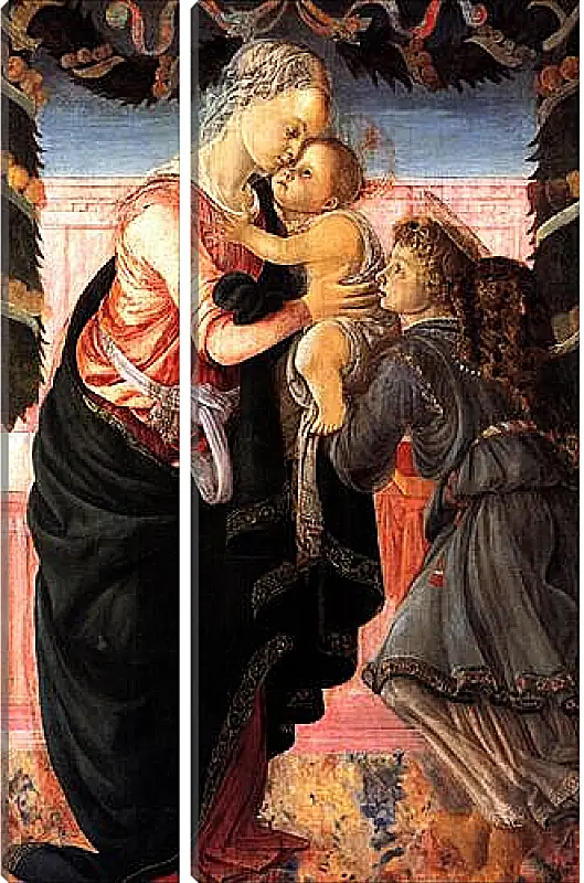 Модульная картина - Madonna with child and an angel. Сандро Боттичелли