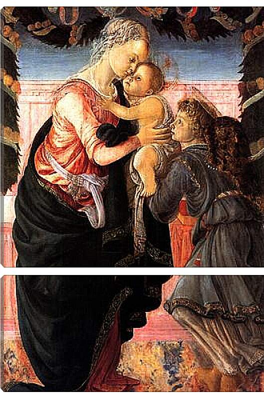 Модульная картина - Madonna with child and an angel. Сандро Боттичелли