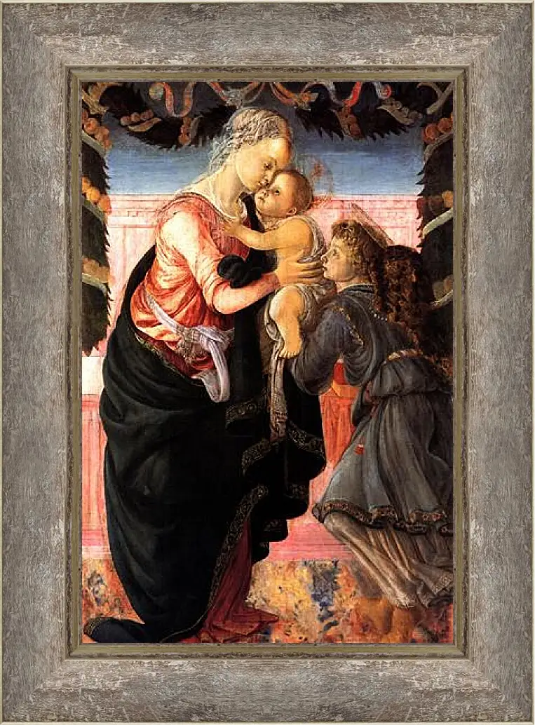 Картина в раме - Madonna with child and an angel. Сандро Боттичелли