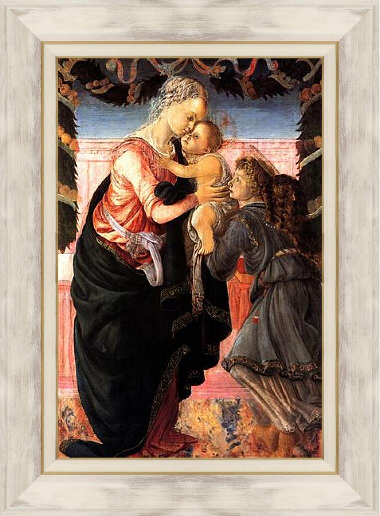Картина в раме - Madonna with child and an angel. Сандро Боттичелли