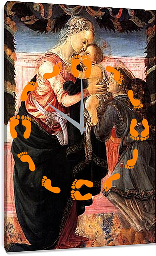 Часы картина - Madonna with child and an angel. Сандро Боттичелли