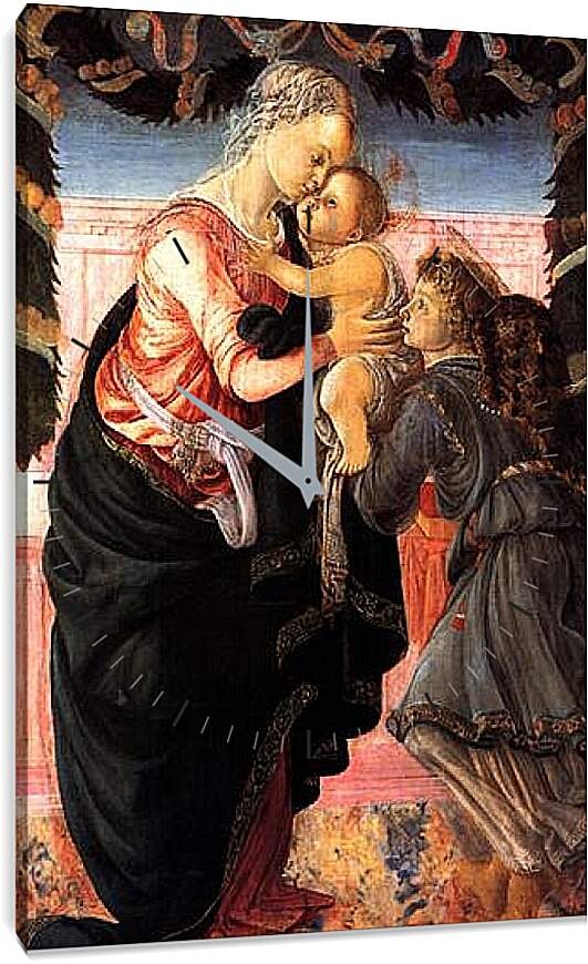 Часы картина - Madonna with child and an angel. Сандро Боттичелли