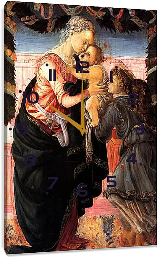 Часы картина - Madonna with child and an angel. Сандро Боттичелли