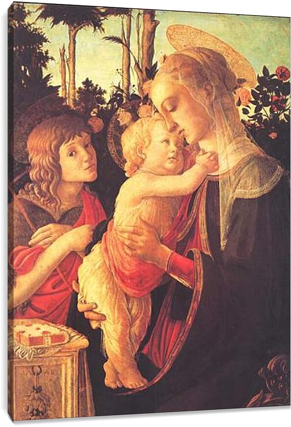 Постер и плакат - Madonna of the roseplantation. Сандро Боттичелли
