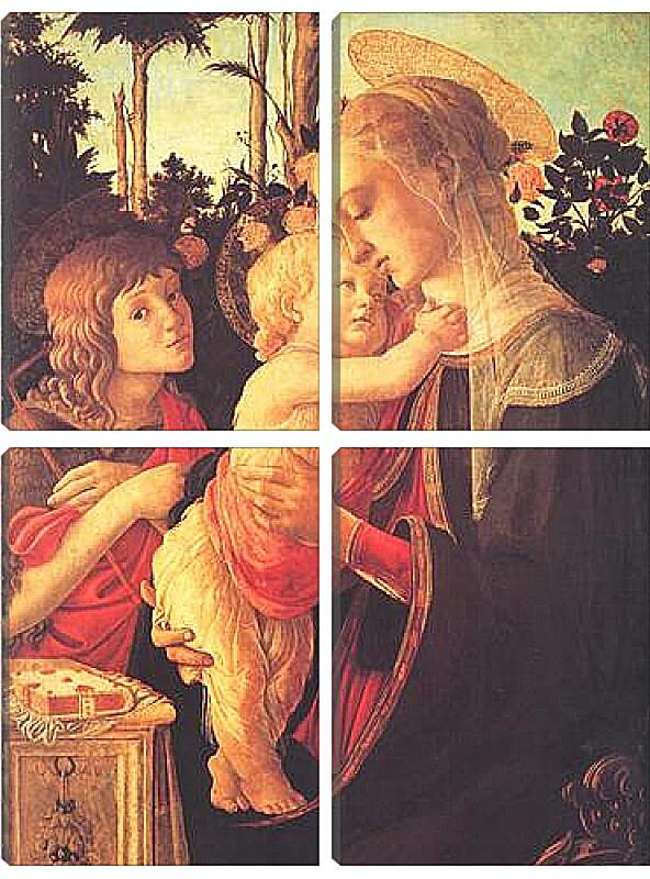 Модульная картина - Madonna of the roseplantation. Сандро Боттичелли