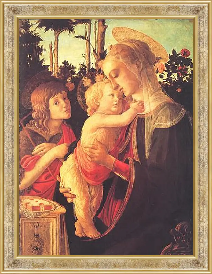 Картина в раме - Madonna of the roseplantation. Сандро Боттичелли