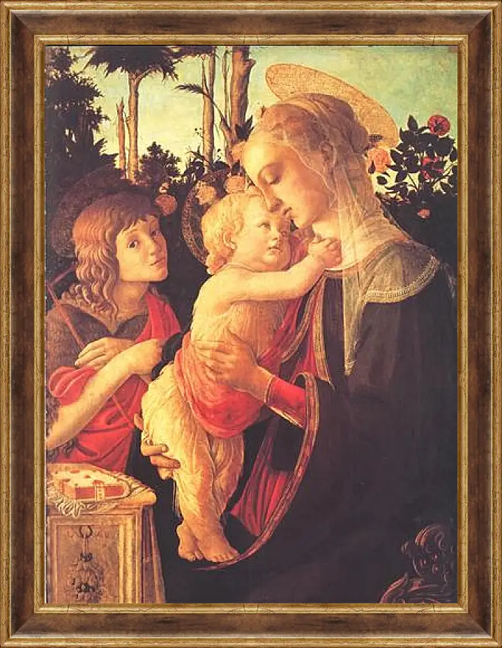 Картина в раме - Madonna of the roseplantation. Сандро Боттичелли