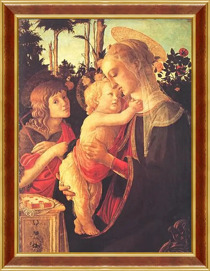 Картина в раме - Madonna of the roseplantation. Сандро Боттичелли