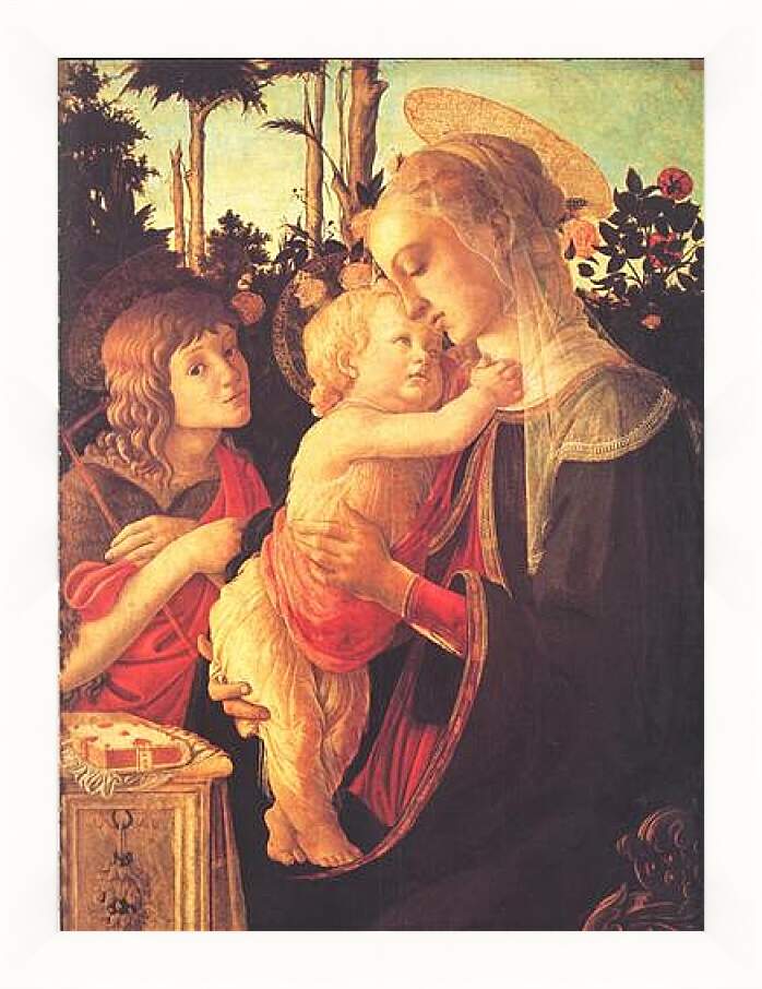 Картина в раме - Madonna of the roseplantation. Сандро Боттичелли
