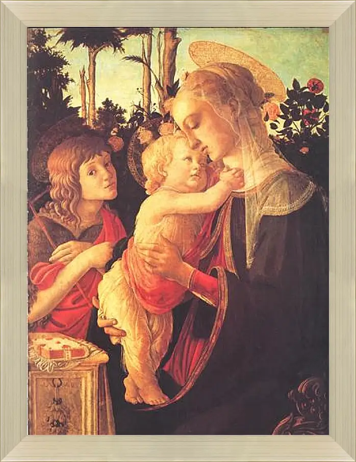 Картина в раме - Madonna of the roseplantation. Сандро Боттичелли