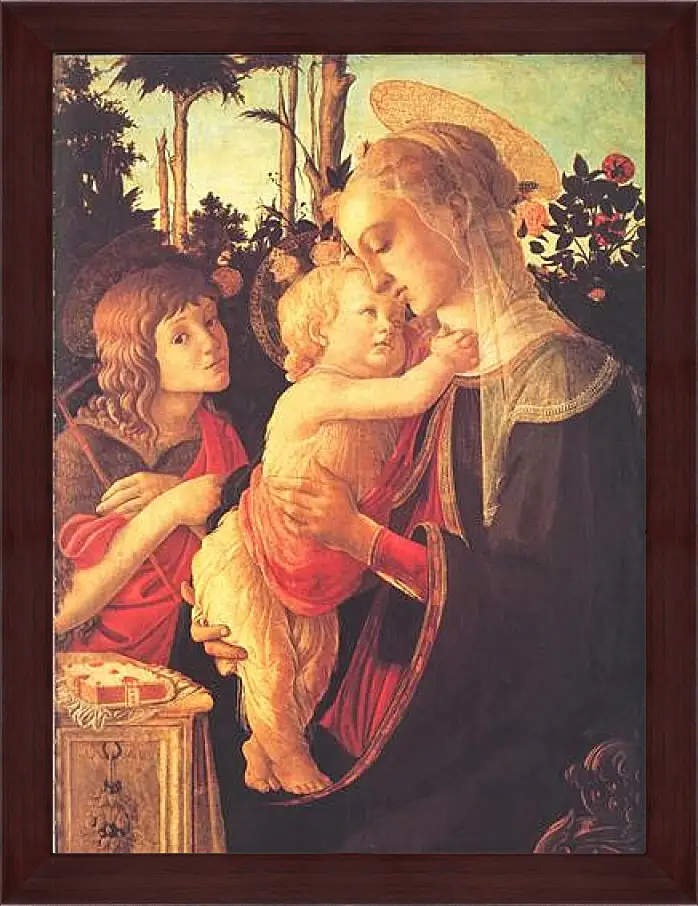 Картина в раме - Madonna of the roseplantation. Сандро Боттичелли