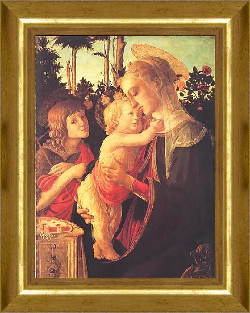 Картина в раме - Madonna of the roseplantation. Сандро Боттичелли