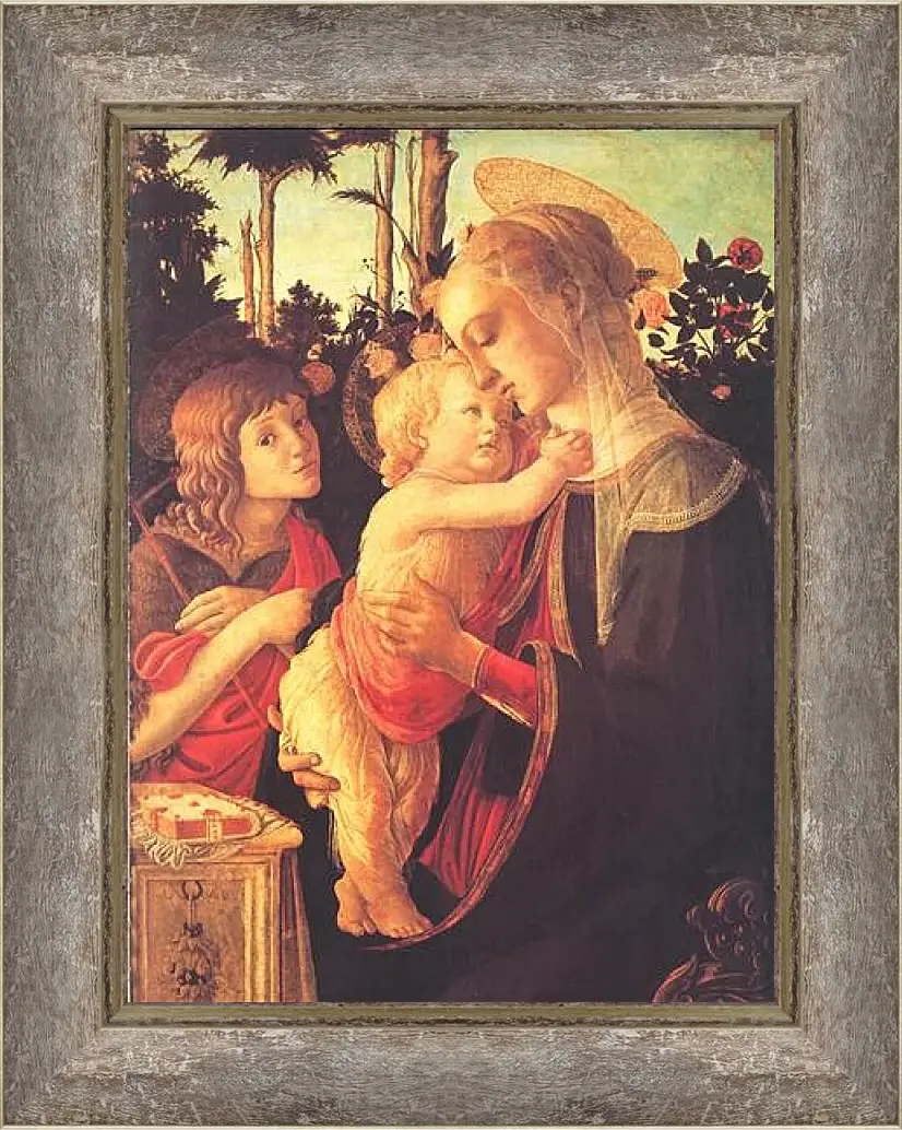 Картина в раме - Madonna of the roseplantation. Сандро Боттичелли