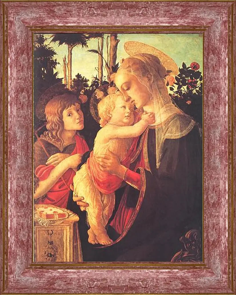 Картина в раме - Madonna of the roseplantation. Сандро Боттичелли